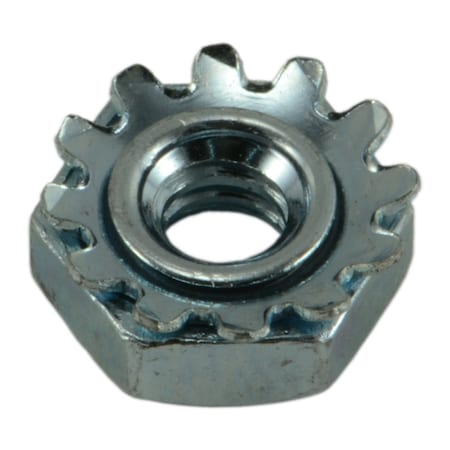 Midwest Fastener External Tooth Lock Washer Lock Nut, #6-32, Steel, Grade 2, Zinc Plated, 20 PK 63542